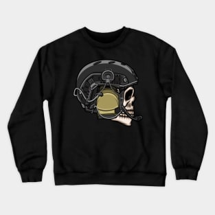 Skull head with army helmet Crewneck Sweatshirt